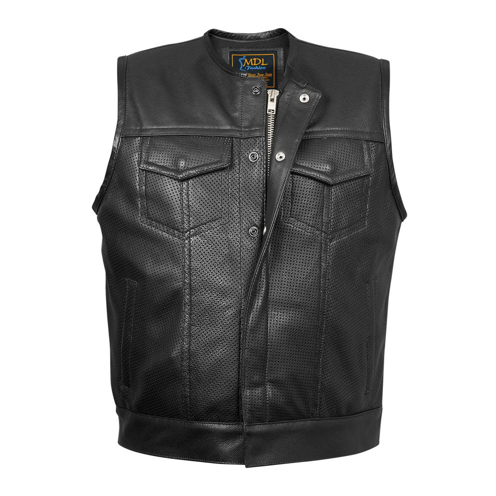 Men's Sons Of Anarchy Perforated Leather Black