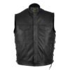 Men Sons Of Anarchy Premium Leather Vest side lace