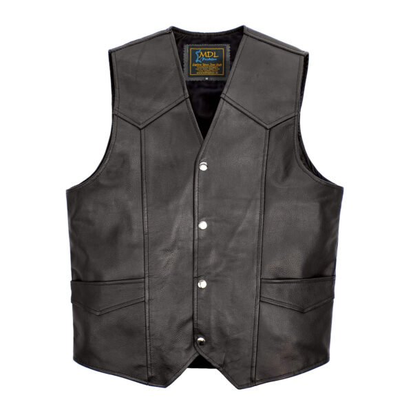 Men Leather Vest Classic Plain Design