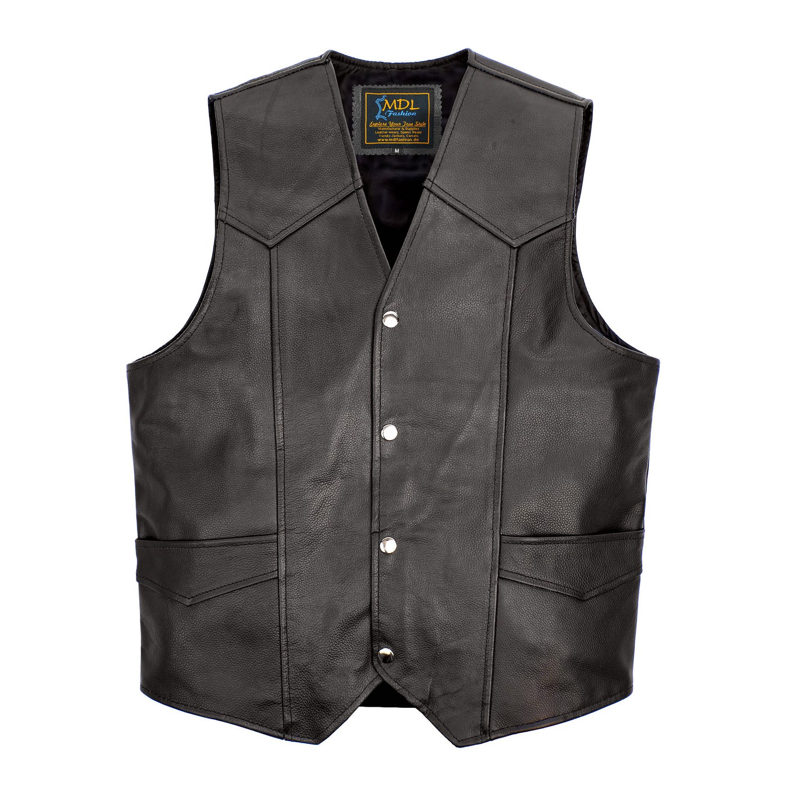 Men Leather Vest Classic Plain Design