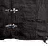 Men Motorcycle Leather Vest Carabiners Closure Side Laced