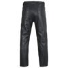 P1-black2 Men 501 Leather Biker Motorcycle Jeans Pants Trousers Real Leather Pant 5 Pocket