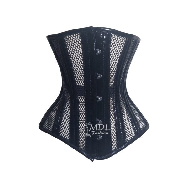PVC-MESH-4 Mesh Corset Steel Boned Waist Cincher Pvc Corset C66MP