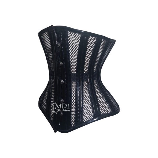 PVC-MESH-5 Mesh Corset Steel Boned Waist Cincher Pvc Corset C66MP
