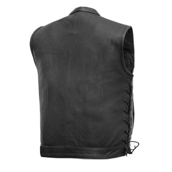Men Sons Of Anarchy Premium Leather Vest side lace