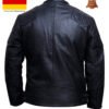 Men's Cafe Racer Slim Fit Jacket David Beckham Black Lambskin Leather Jacket