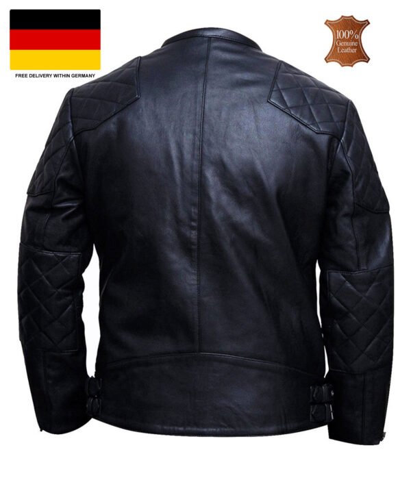 Men's Cafe Racer Slim Fit Jacket David Beckham Black Lambskin Leather Jacket
