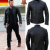 Men's Cafe Racer Slim Fit Jacket David Beckham Black Lambskin Leather Jacket