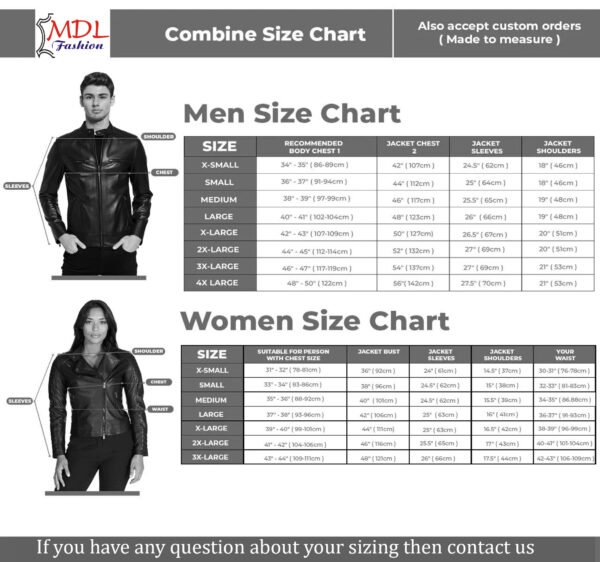 leather-jacket-size-chart Men Leather Jacket Motorcycle Cafe Racer Slim Fit Black Lambskin Leather Jacket
