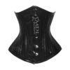 Woman Steel Boned Black Pvc Underbust Corset C19P
