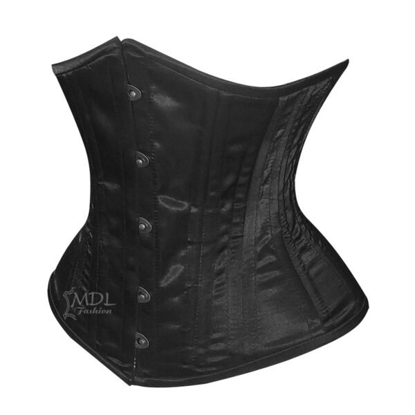 Black Satin Underbust Waist Cincher Corset C19S