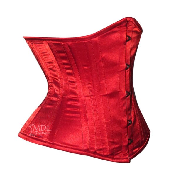 Red Satin Woman Steel Boned Underbust Corset C19S
