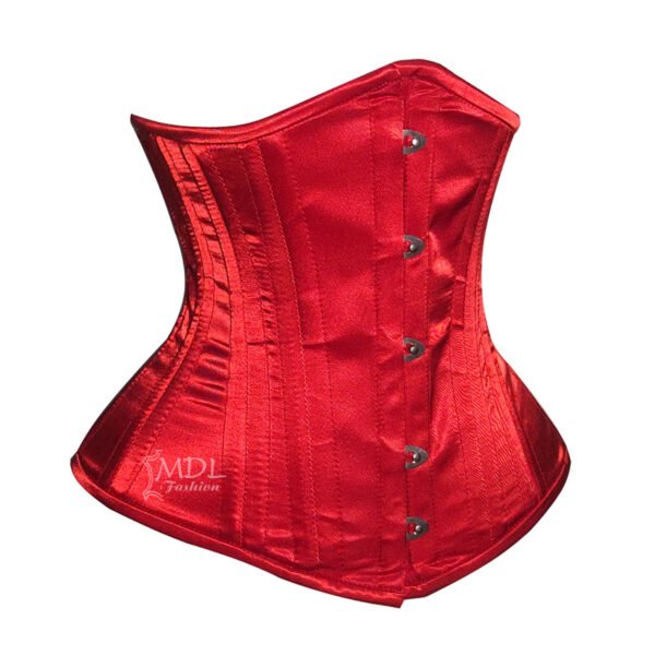 Red Satin Woman Steel Boned Underbust Corset C19S