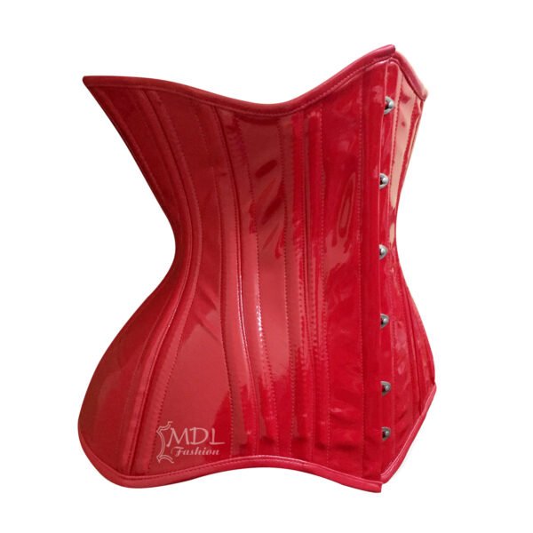 C20P.R-2 Red Corset Underbust Waist Cincher PVC Corset C20P