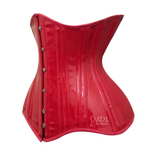 C20P.R-3 Red Corset Underbust Waist Cincher PVC Corset C20P