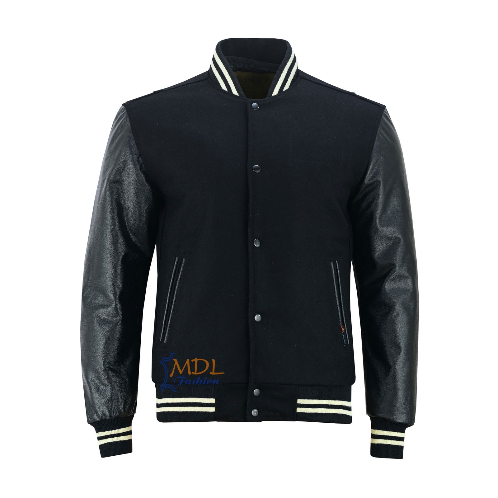 Varsity-Jacket-Black-Cream MDL FASHION Varsity Jacket Black Cream