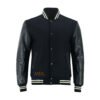 MDL FASHION Collage Varsity Jacket Black / Cream Lines