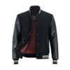 MDL FASHION Collage Varsity Jacket Black / Cream Lines