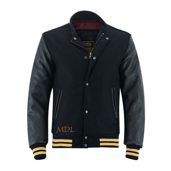 MDL FASHION Collage Varsity Jacket Black/Gold/White