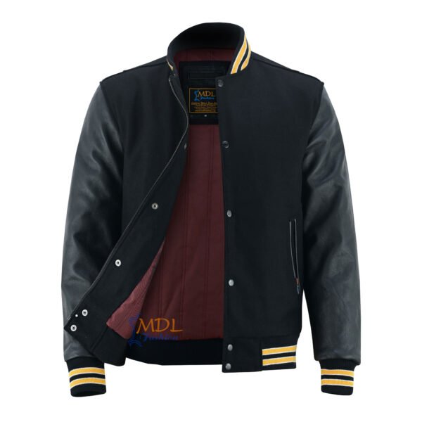 MDL FASHION Collage Varsity Jacket Black/Gold/White