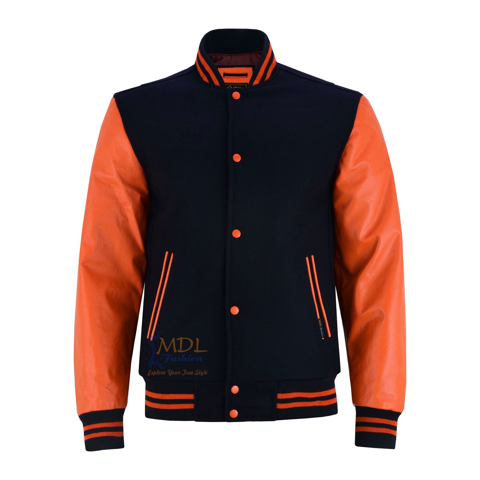 Varsity-jacket-BO MDL FASHION Varsity Jacket Black Orange