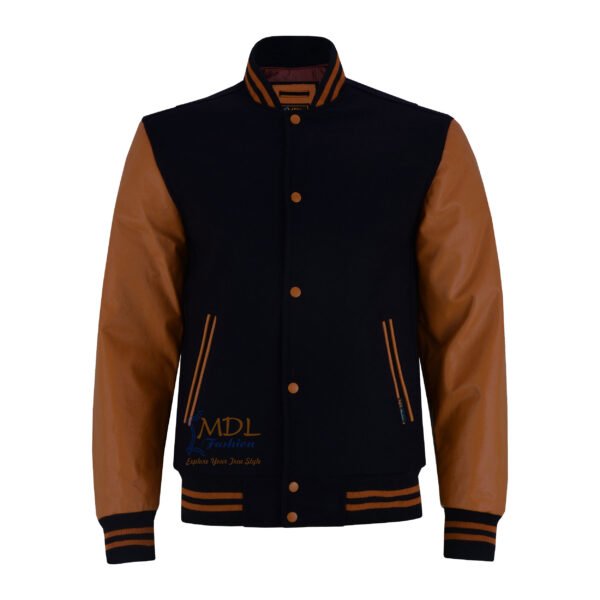 Varsity-jacket-black-brown MDL FASHION Varsity Jacket Black Brown