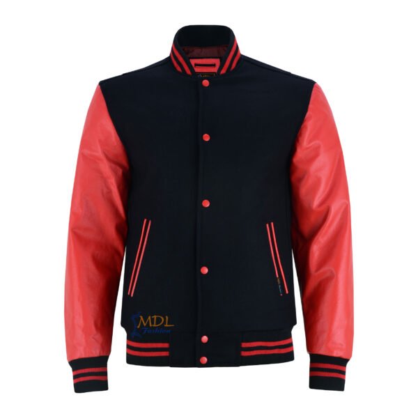 MDL FASHION Varsity Jacket Black Red