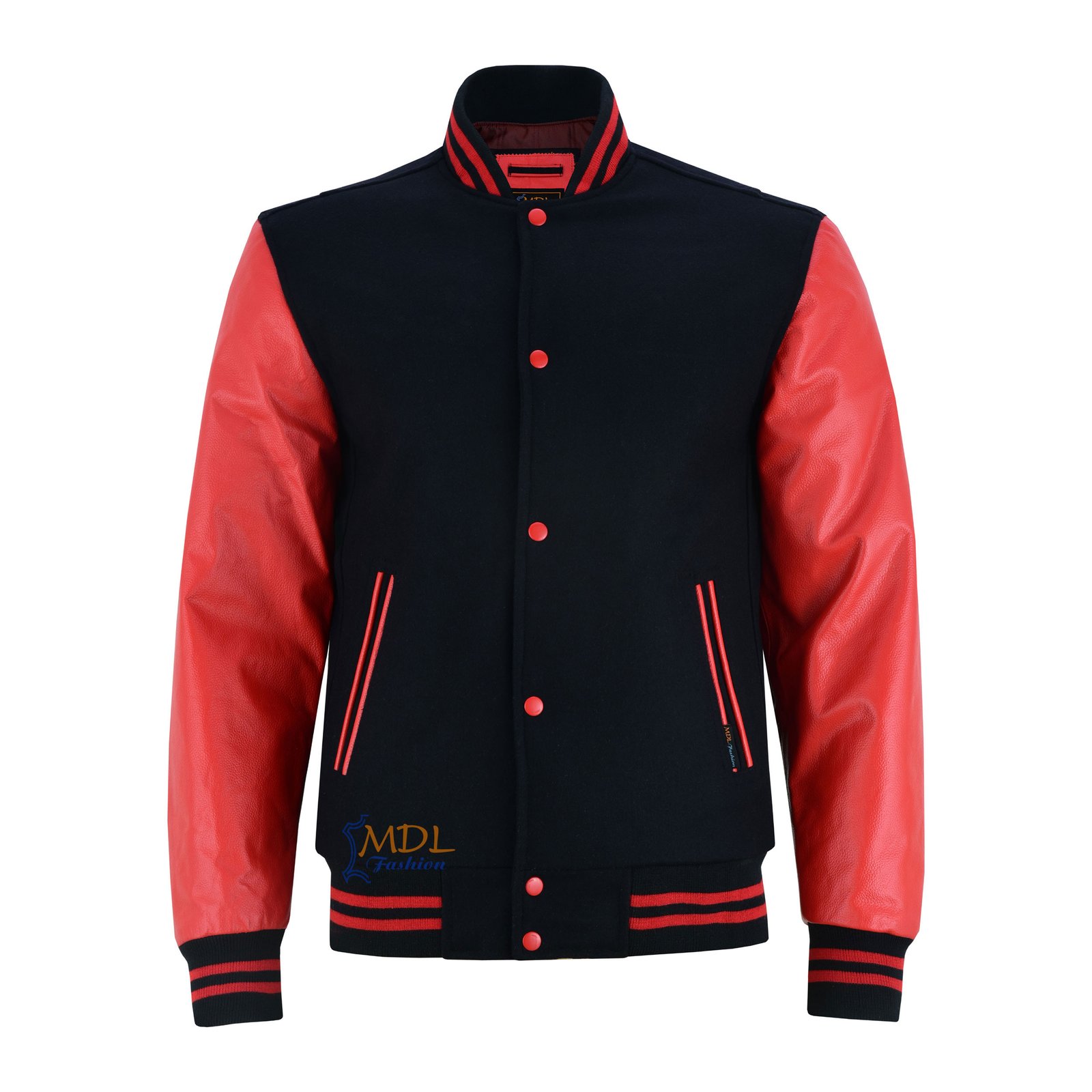 Varsity-jacket-black-red MDL FASHION Varsity Jacket Black Red