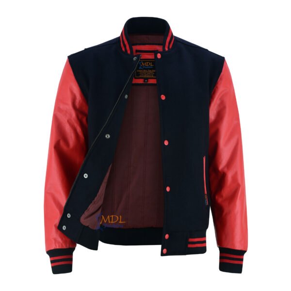 MDL FASHION Varsity Jacket Black Red