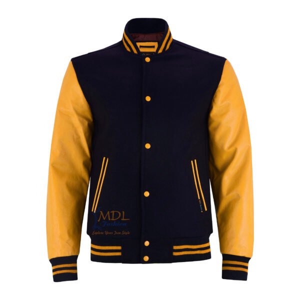Varsity-jacket-gold MDL FASHION Varsity Jacket Black Gold