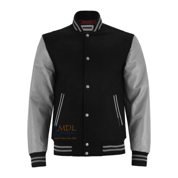 MDL FASHION Varsity Jacket Black Gray