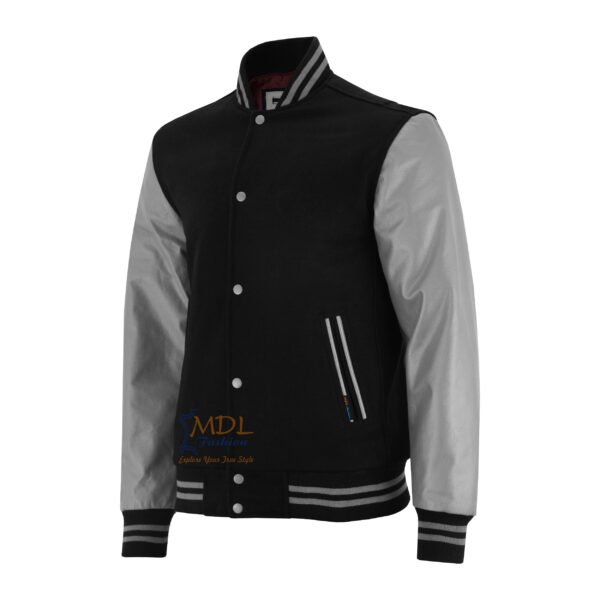 MDL FASHION Varsity Jacket Black Gray