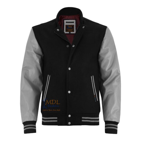 MDL FASHION Varsity Jacket Black Gray