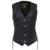 Women's Leather Vest Braided Side Laced #W1