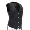 Women's Leather Vest Braided Side Laced #W1