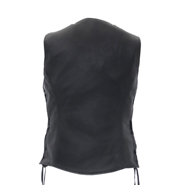 Women's Leather Vest Motorcycle Side Laced Vest #W3
