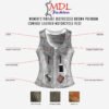 Women's Vintage Distressed Gray Cowhide Leather Motorcycle Vest #W7