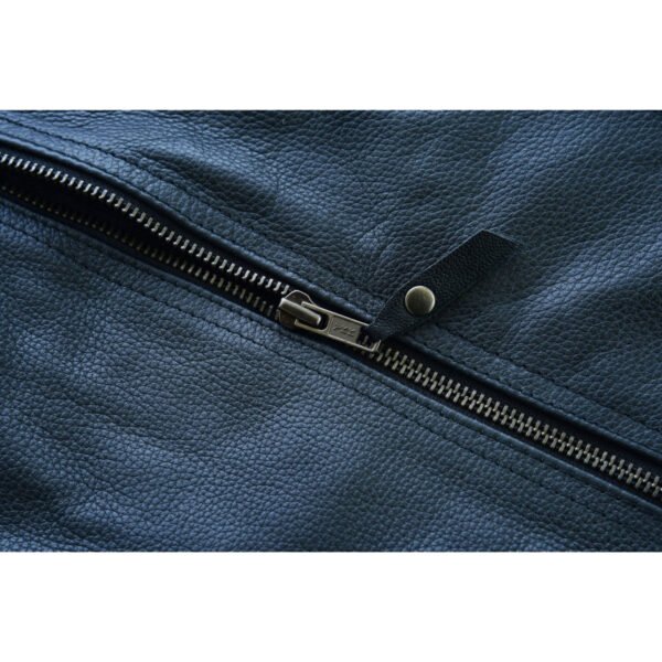 Women's Black Leather Motorcycle Zipper Buckled Vest #W6