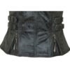Women's Vintage Distressed Gray Cowhide Leather Motorcycle Vest #W7