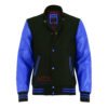 MDL FASHION Women Varsity Jacket Black Blue