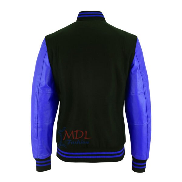 MDL FASHION Women Varsity Jacket Black Blue
