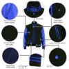 MDL FASHION Women Varsity Jacket Black Blue