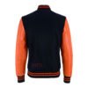 MDL FASHION Women Varsity Jacket Black Orange