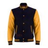 MDL FASHION Women Varsity Jacket Black Old Gold