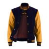 MDL FASHION Women Varsity Jacket Black Old Gold
