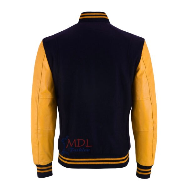 MDL FASHION Women Varsity Jacket Black Old Gold