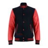 Women-Varsity-Jacket-BR MDL FASHION Women Varsity Jacket Black Red