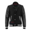 Women-Varsity-Jacket-BWL1 MDL FASHION Women Varsity Jacket Black White