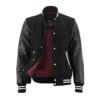 Women-Varsity-Jacket-BWL2 MDL FASHION Women Varsity Jacket Black White