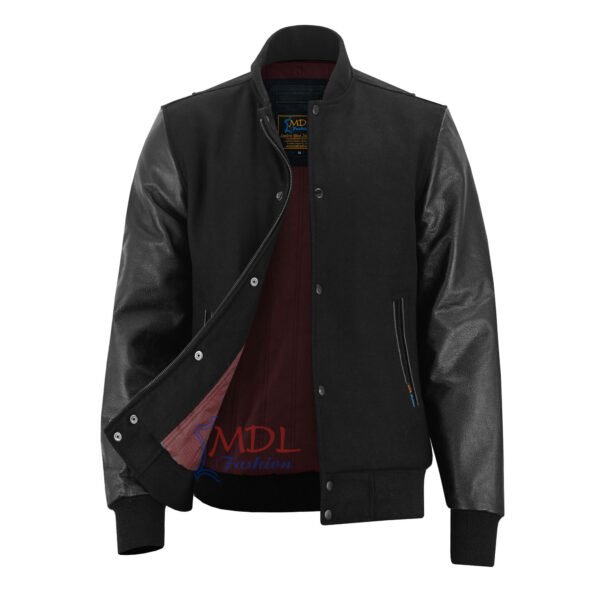 MDL FASHION Women Varsity Jacket Black
